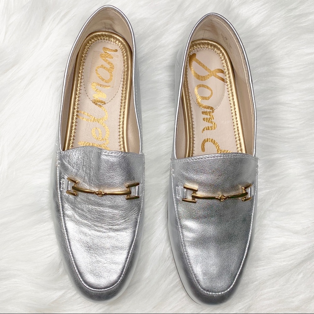 SOLD-Sam Edelman Metallic Leather Slip On Loafer - Picture 5 of 7